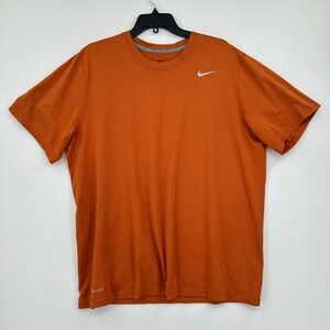 Nike Dri-Fit Tshirt Mens XL Rust Orange Lightweight Running Activewear Basic Tee